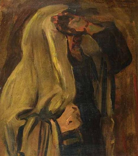 Leopold Kowalsky Jewish man wrapped in a prayer shawl Germany oil painting art